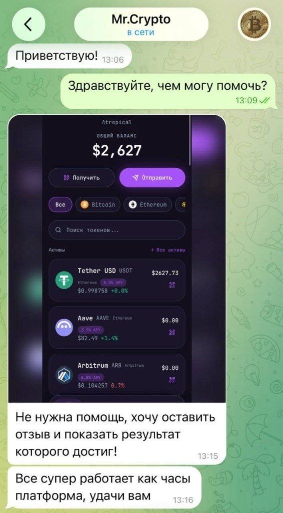 Скриншот кошелька Mr.Crypto